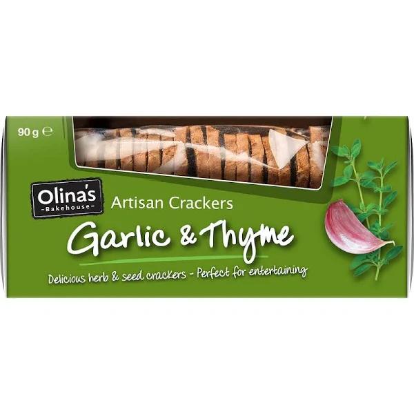 Olina's Artisan Crackers Thyme & Garlic 100g