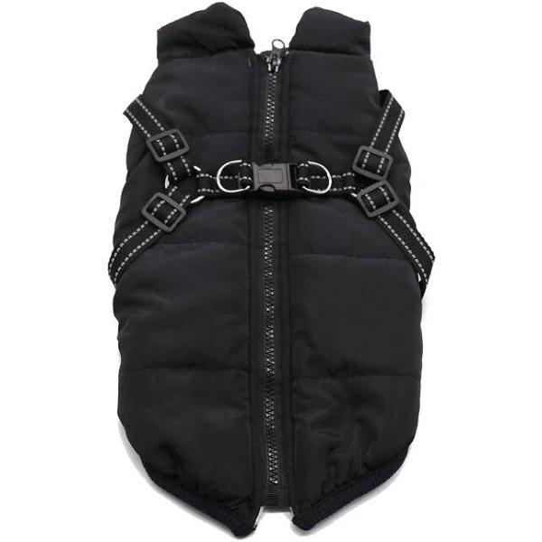 HOD Black No Pull Harness Warm Dog Jacket - Extra XX-Large