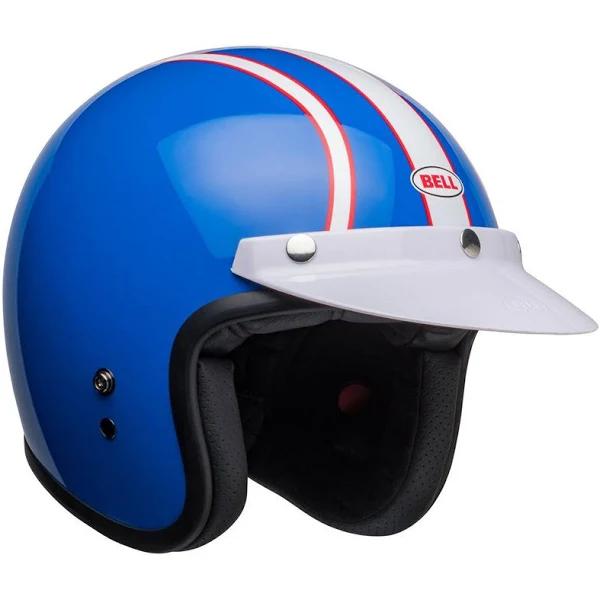 Bell Custom 500 Six Days Steve McQueen Jet Helmet, Blue, Size S