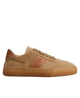 Tod's - Leather-trim Suede Trainers - Mens - Beige