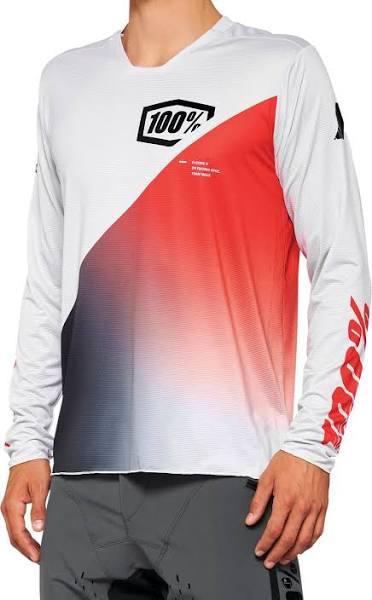 100 Percent R-Core x Jersey Grey/Racer Red