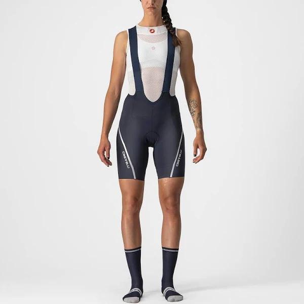 Castelli Velocissima 3 Bib Shorts Navy Blue Silver Women - S