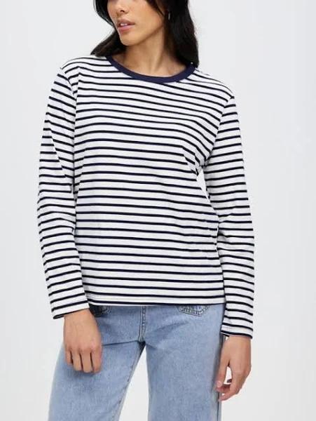 Women's Navy Blue Striped Long Sleeve by KAJA Clothing - Vance Top - Earn Everyday Rewards, AfterPay Available