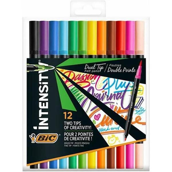 Bic Intensity Dual Tip Fineliner Assorted 12 Pack