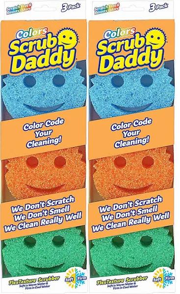 Scrub Daddy Sponge Set - Colors - Scratch-free Scrubbers For Dishes An