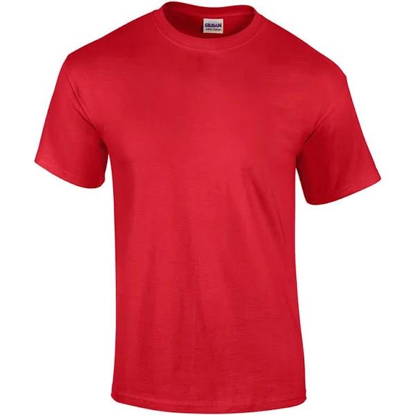 Gildan T-Shirt Red Basic Tee S M L XL XXL 3XL 4XL 5XL Men's Heavy Cotton Premium L