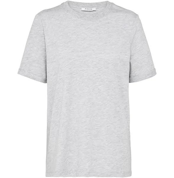 Pieces Light Grey Melange Ria T-Shirt