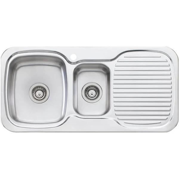 Oliveri Lakeland 1 & 1/2 Left Bowl Sink With Drainer LL126