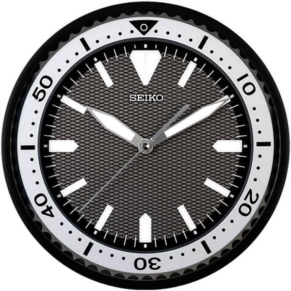 Seiko Skye Watch Face Wall Clock, Black, 30cm