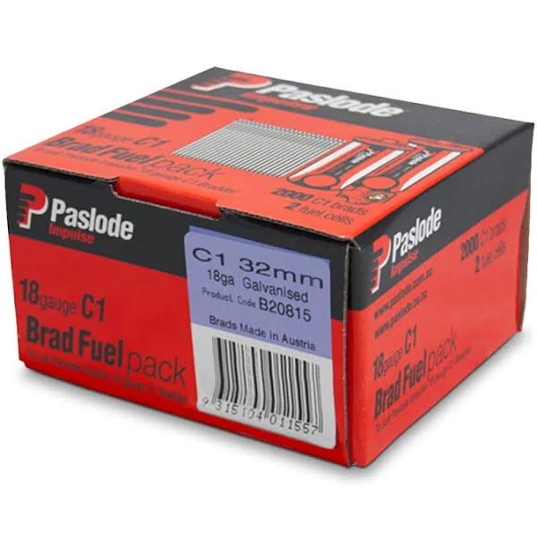 Paslode C1 Series Brad Nails with Fuel Pack Electro Galvanised 32mm