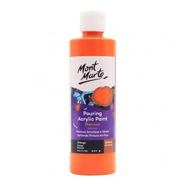 Mont Marte Acrylic Pouring Paint 240ml Bottle - Orange