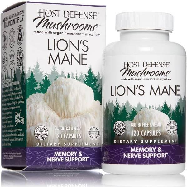 Host Defense Lion's Mane - Memory Nerve Support - 120 Vegetarian Capsules