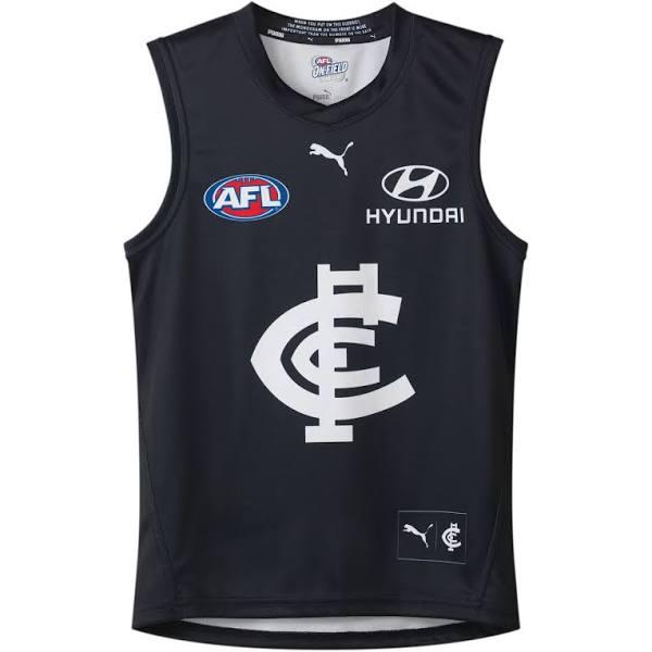 Carlton Football Club 2024 Replica Home Guernsey - Youth 8-16 Years in Dark Navy/White/Cfc, Size XS by Puma