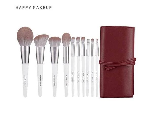 Happymakeup 10pcs Makeup Brushes Set Full Set of Fiber Hair Brush Makeup Tool