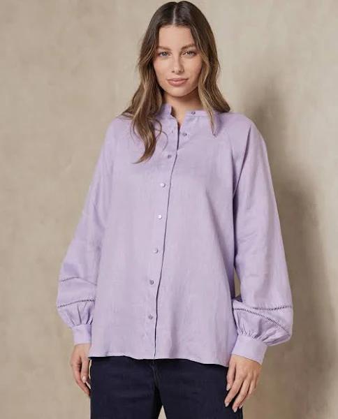 AERE - Women's Purple Shirts & Blouses - Trim Detail Blouse - Size 6 at The  Iconic, Price History & Comparison