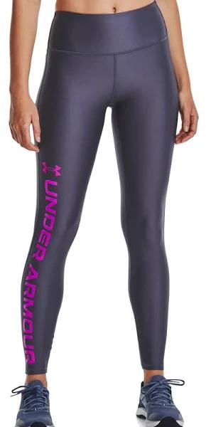 Under Armour Womens HeatGear Branded Full Length Tights Steel XS