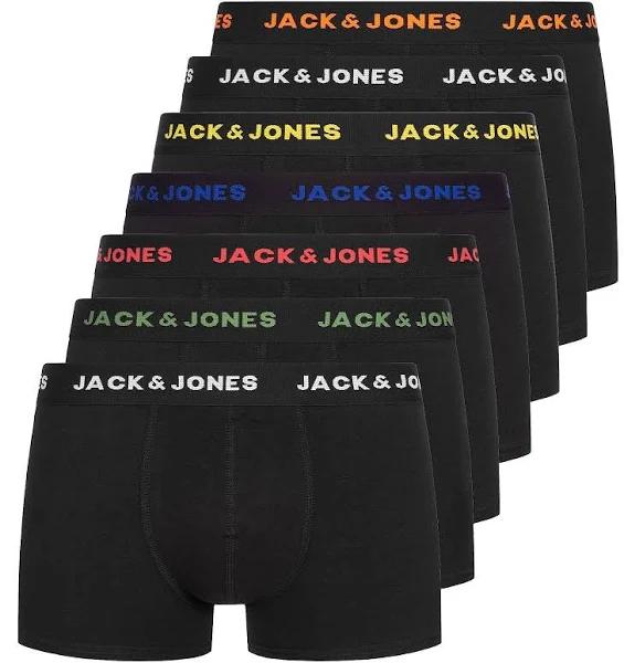 Jack & Jones Basic Trunks Black 7 Pack Black L