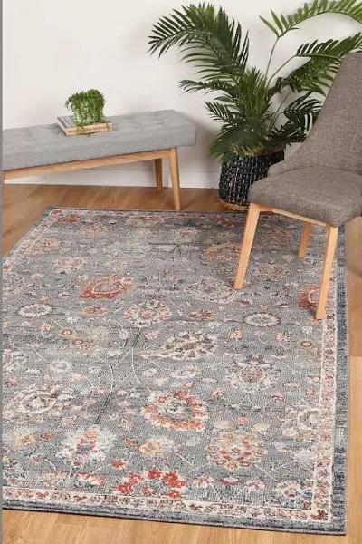 Ezra Grey Floral Rug, 330X240CM