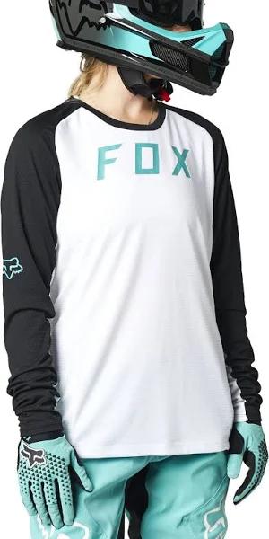 Fox Defend Womens Long Sleeve Jersey 2021 XS - White/Black