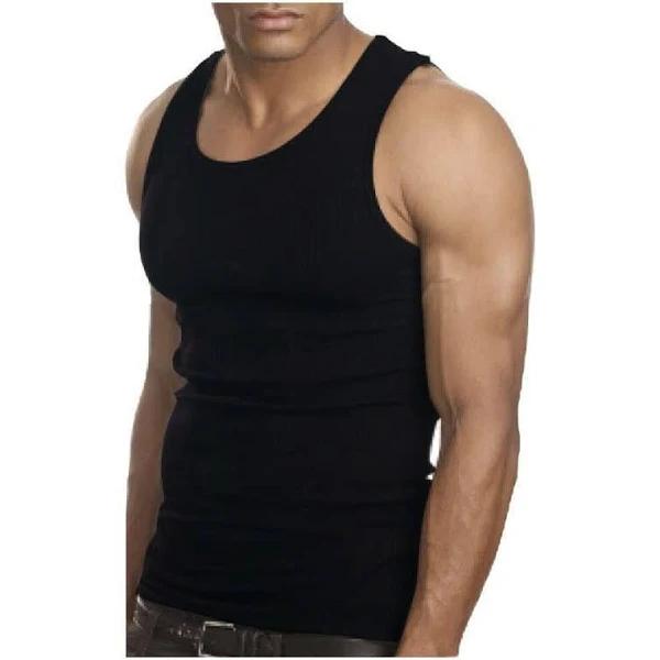 Exgreem 3 Packs Mens 100% Cotton Tank Top A-Shirt Wife Beater Undershirt