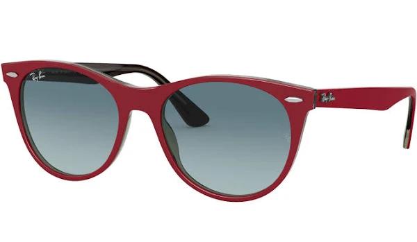 Ray-Ban RB2185 12963M-52 Wayfarer II Red On Transparent Grey / Blue Grey Gradient Lenses