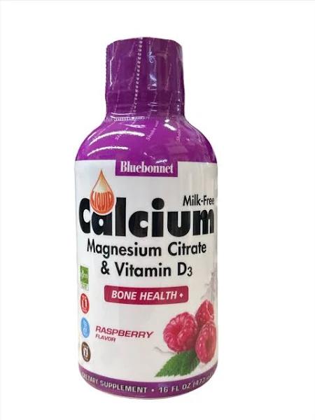 Bluebonnet Liquid Calcium Magnesium Citrate Plus Vitamin D3 Raspberry - 16.0 fl oz