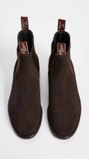 R.M. Williams Brown Suede Craftsman Chelsea Boots