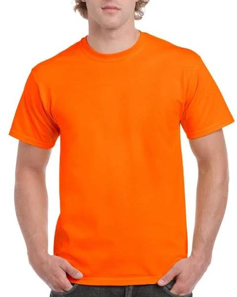 Heavyweight Ultra Soft Cotton T-Shirt for Men Safety Orange - Gildan GN200 - Size M