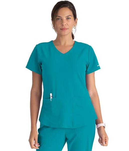 Skechers Vitality V-Neck Scrub Top - XXS - Teal