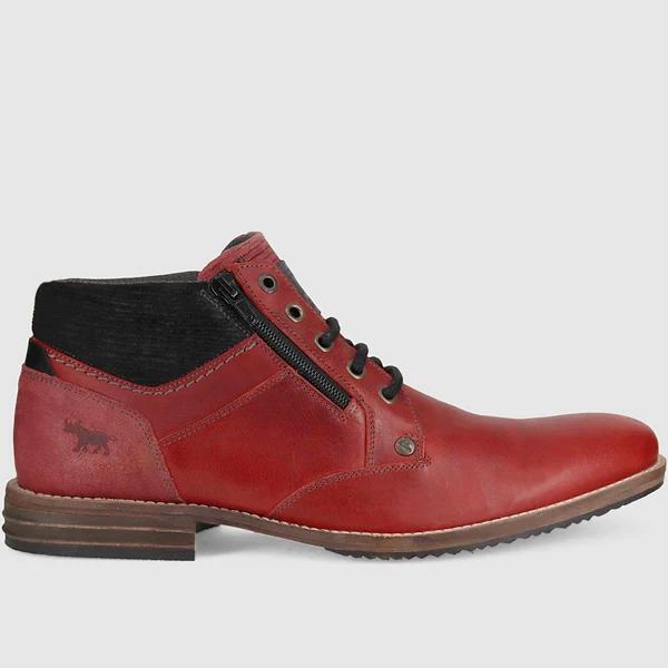 Cobra Red - Mens Lace Up Boots - Wild Rhino Shoes 45 / Red