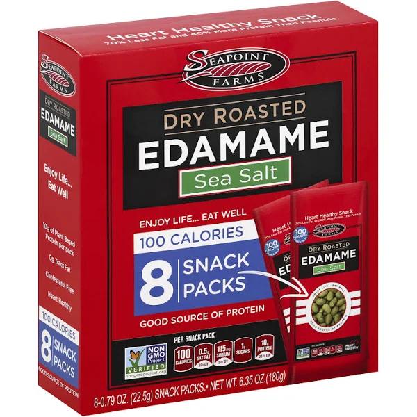 Seapoint Farms Edamame Dry Roasted Lightly Salted, 8 - 0.79 oz Snack