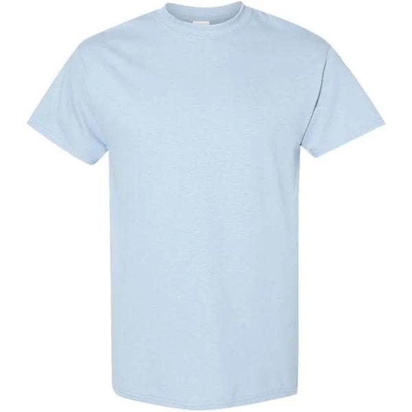 Gildan Mens Heavy Cotton Short Sleeve T-Shirt (Pack of 5) Light Blue 2XL Cotton Mens T-Shirt