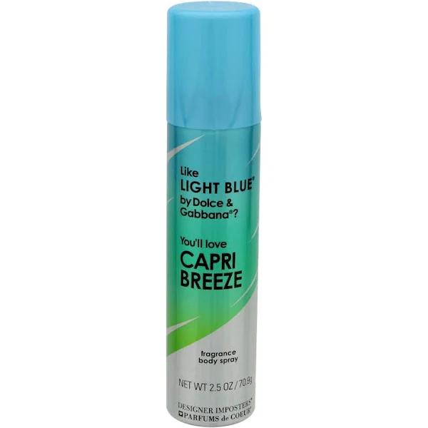 Designer Imposters Capri Breeze by Parfums De Coeur Body Spray 2.5 oz