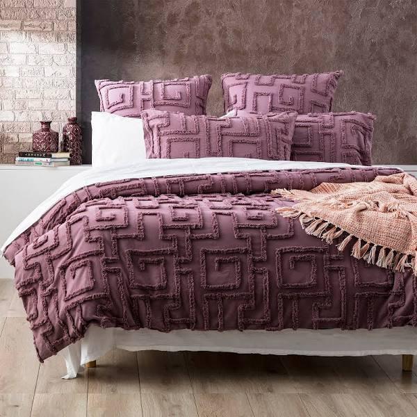 Renee Taylor Riley Cotton Chenille Tufted Grape European Pillowcase