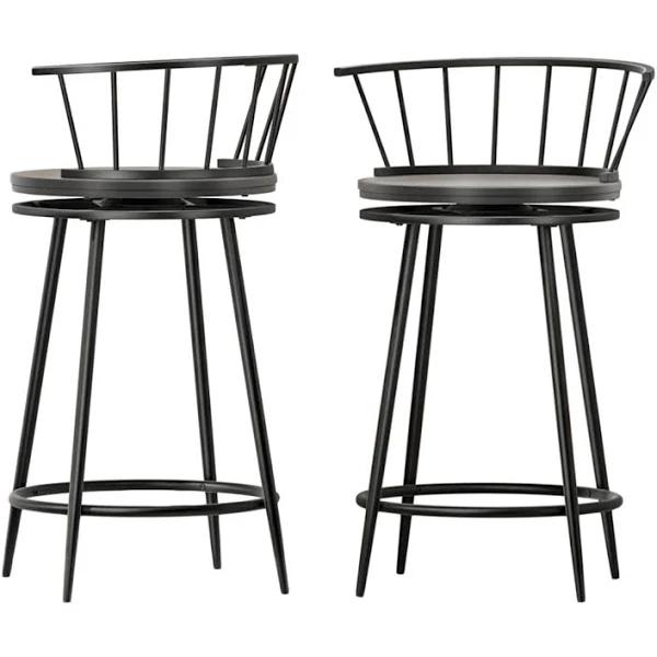 Artiss Bar Stools Metal Swivel Chairs X2