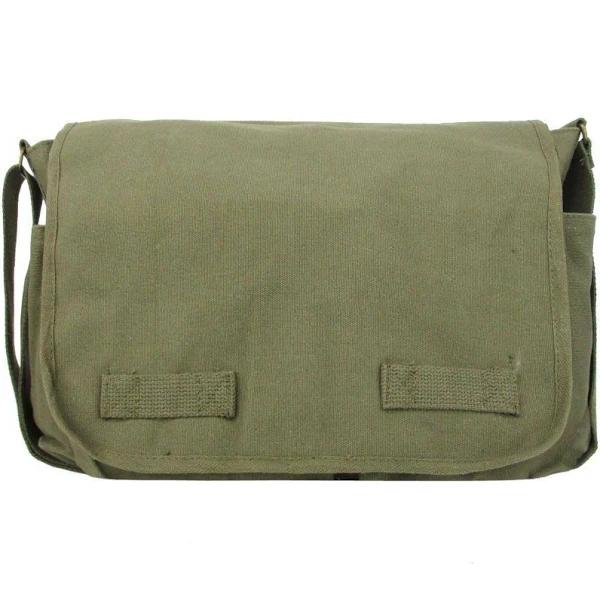 Milspec Vintage Unwashed Canvas Messenger Bag Olive Drab