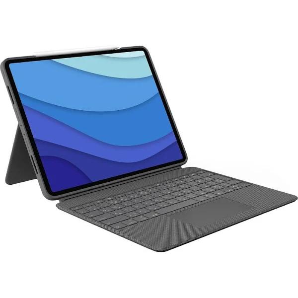 Logitech 920-010097 Combo Touch iPad Pro 12.9-inch (5th Generation) Keyboard Case, Backlit Keyboard, Trackpad, Oxford Gray