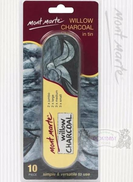 Mont Marte Willow Charcoal in Tin 10pc