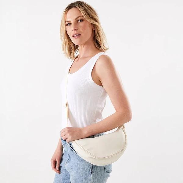 Kmart Urban Crescent Sling Bag - Dove Beige