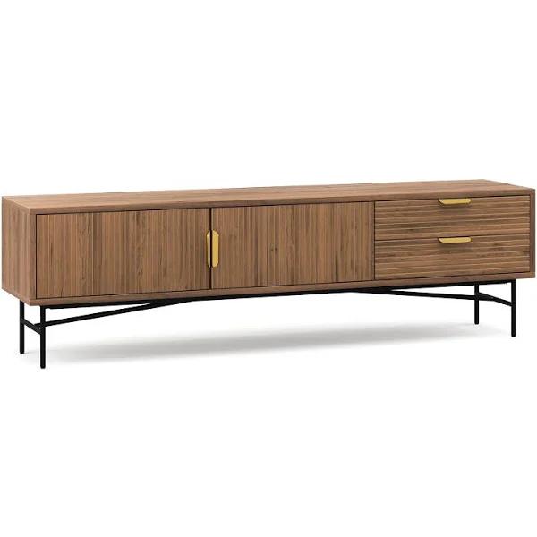 Kina 180cm Ripple TV Entertainment Unit, Light Walnut