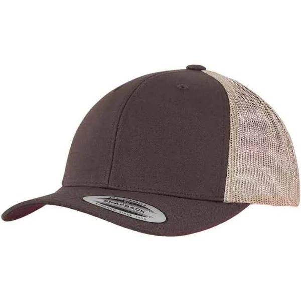 Flexfit Retro Trucker Snapback Cap - Brown / Khaki