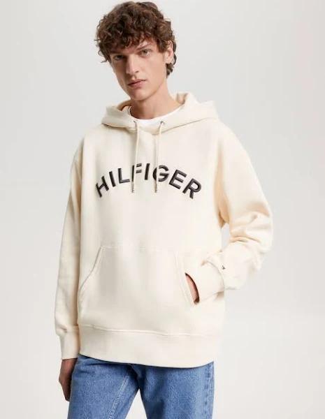 Arched Logo Archive Fit Hoodie Beige XXL at Tommy Hilfiger