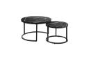 Oikiture Set of 2 Coffee Table Round Black