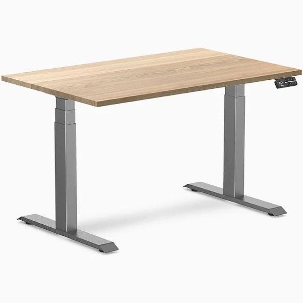 Desky Dual Hardwood Sit Stand Desk - White Ash 1200x750mm