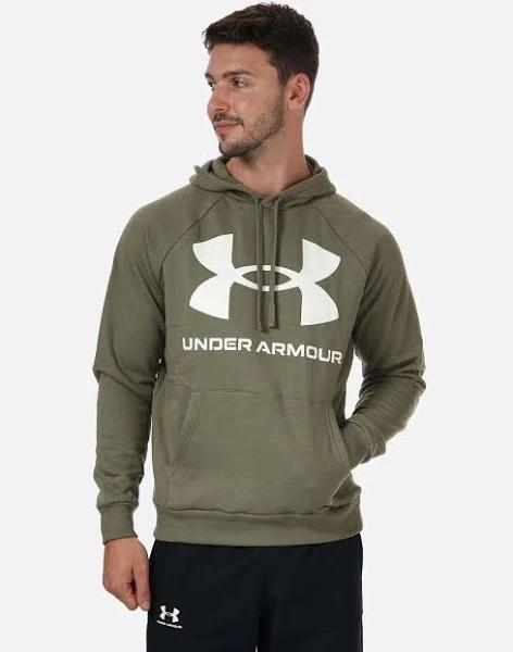 Under Armour Mens Rival Fleece Big Logo Hoodie XS / Khaki