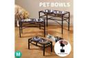 PaWz Dual Elevated Raised Pet Dog Feeder Bowl Stainless Steel Food Water Stand M - AfterPay & zipPay Available