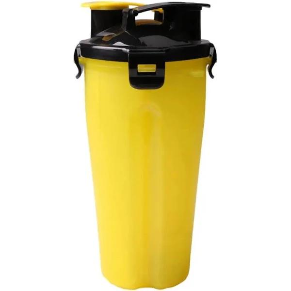 Buy 2 in 1 Multifunctional Portable Dog Food Water Bottle with Foldable Bowl Yellow Single Bottle