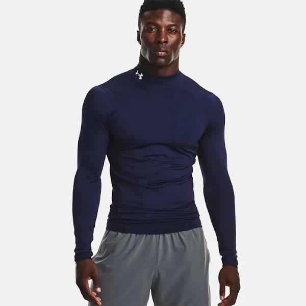 Under Armour HeatGear Armour Comp Mock Long Sleeve T-Shirt Blue XS / Regular Man