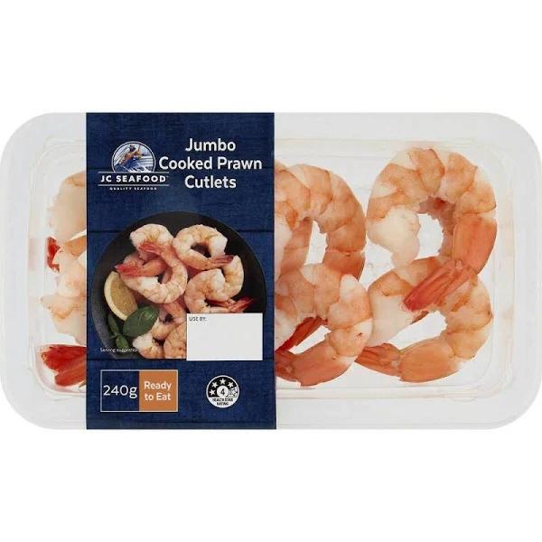 JC Seafood Jumbo Cooked Prawn Cutlets 240g