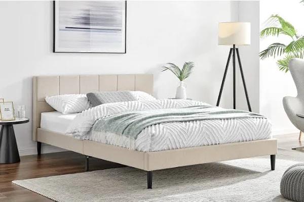 Ovela Theodore Bed Frame (Beige, Queen)